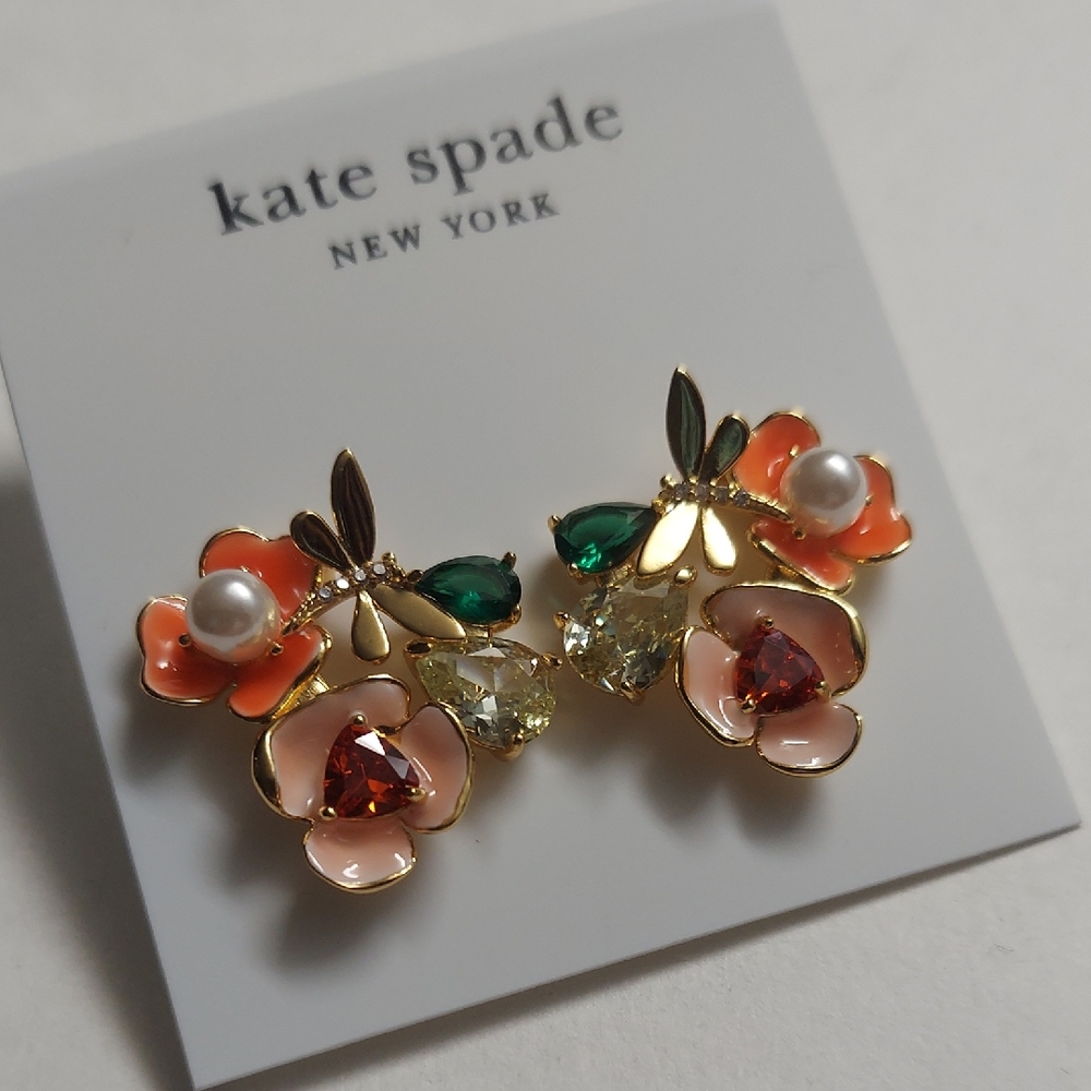 KATE SPADE Bloom In Color Cluster Stud Earrings - Picture 4 of 7